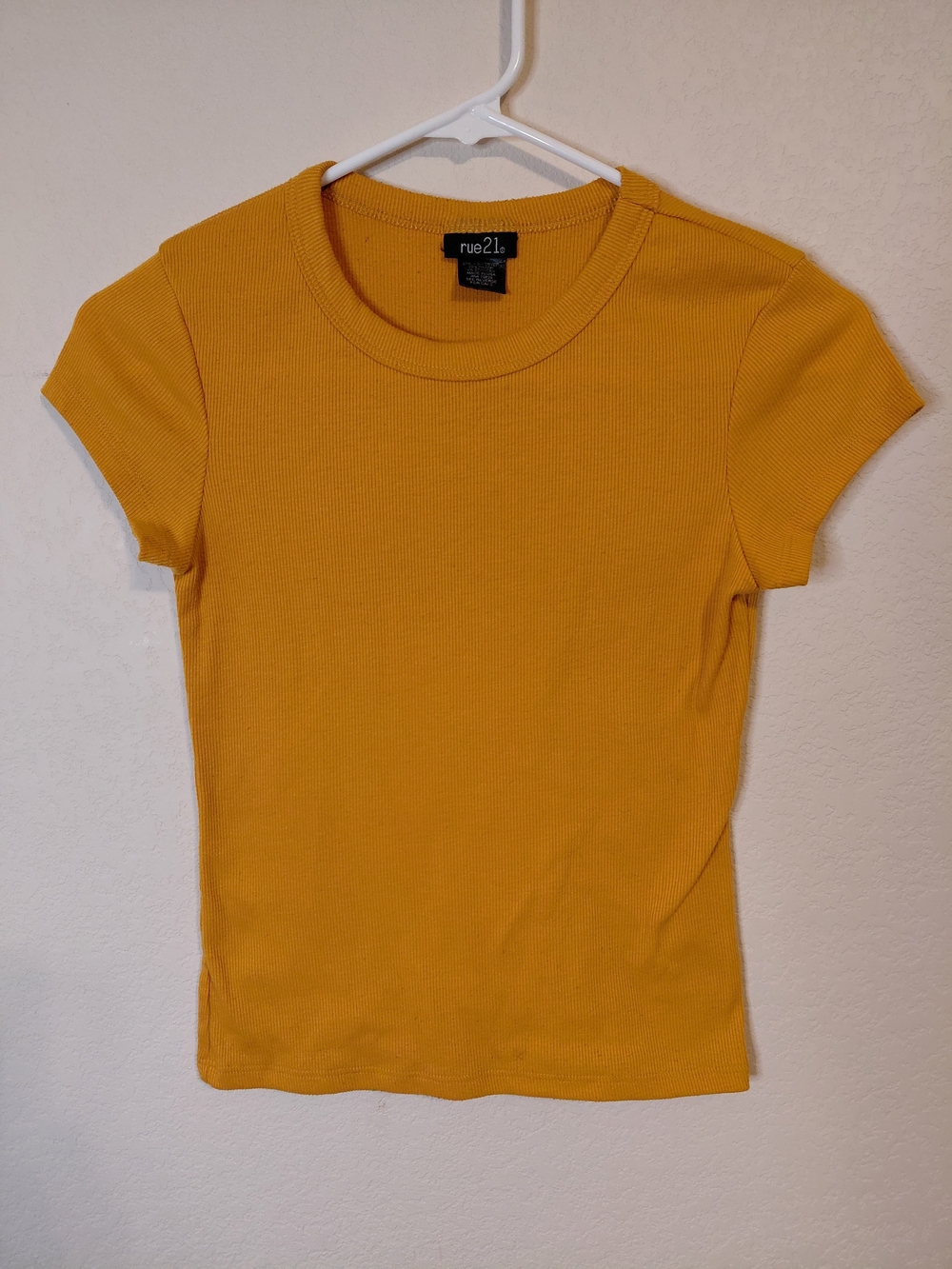 rue21 Mustard Ribbed Short Sleeve Tee